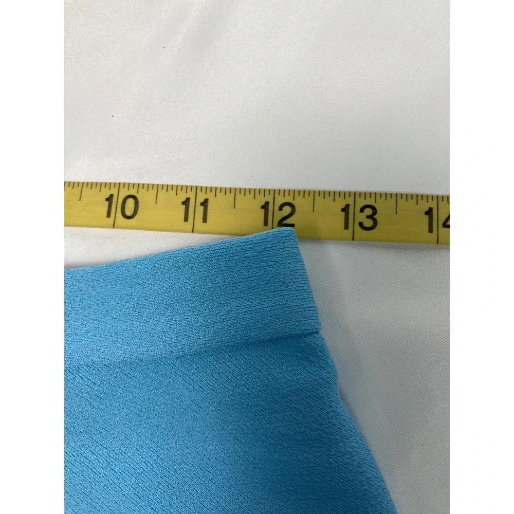 Handmade Vintage Blue A-Line Skirt | Back Zip | Unlined | Knee‎ Length